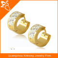 Fashion jewellery made in china,pave fake pink pearl hoop earring,gold round earring